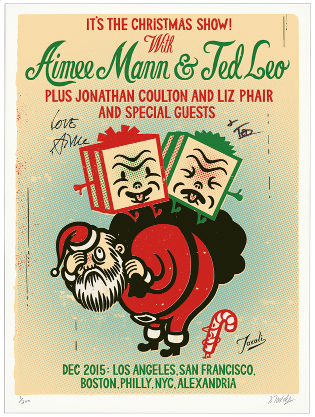 My Poster for Aimee Mann and Ted Leo's Christmas Show 2015